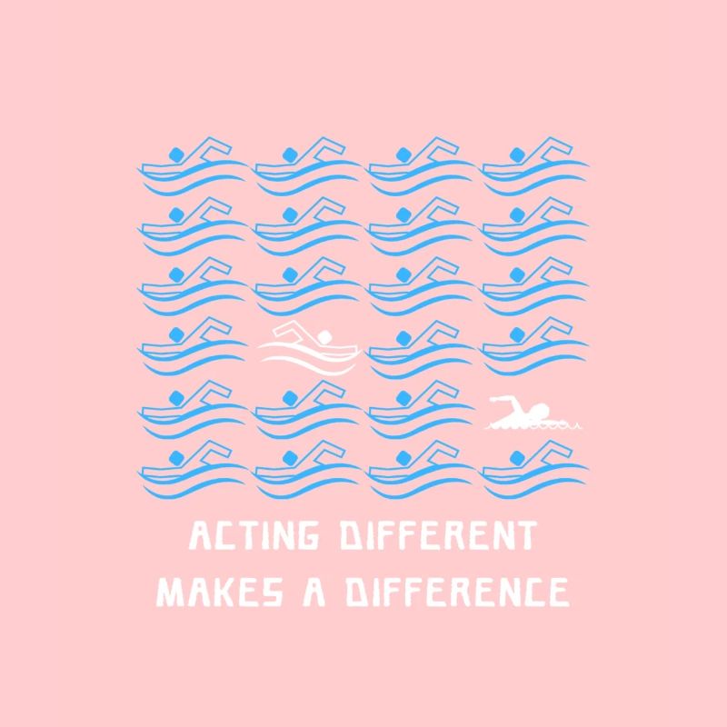 Acting different makes a difference, swimming, swim