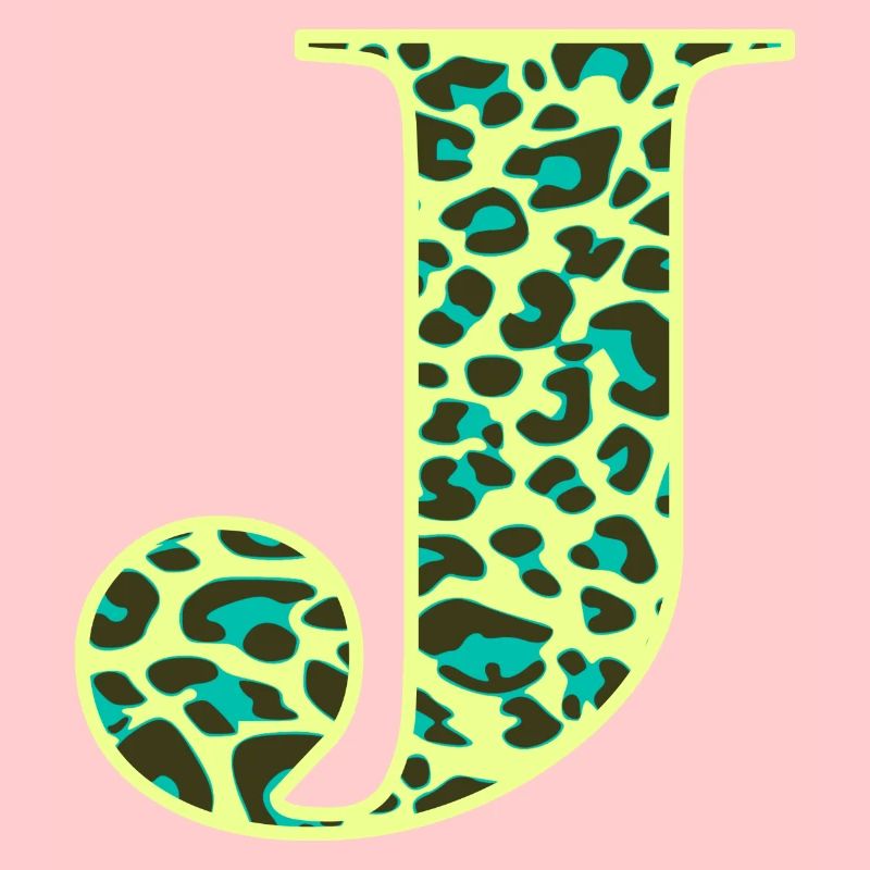 Buchstabe J Anfangsbuchstabe Initialen Leopard Leo