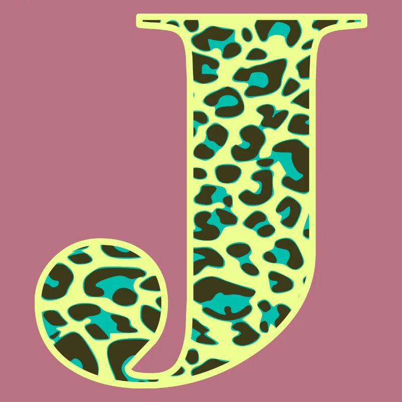 Buchstabe J Anfangsbuchstabe Initialen Leopard Leo