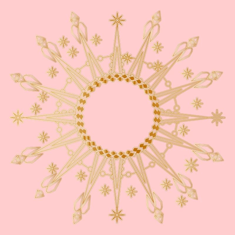 radiant golden star as frame