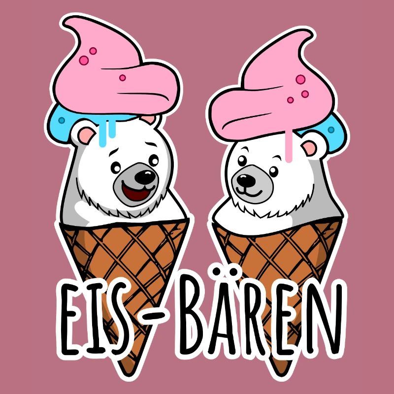 Zwei leckere Eis Bären an der Eisdiele