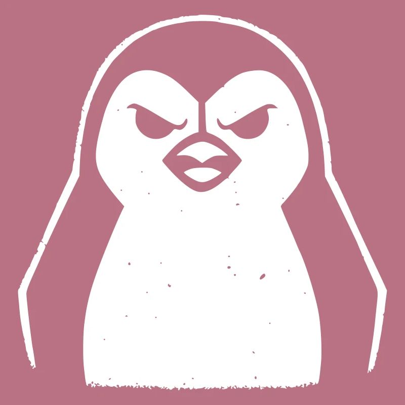penguin stencil grunge minimalist-vector Linux