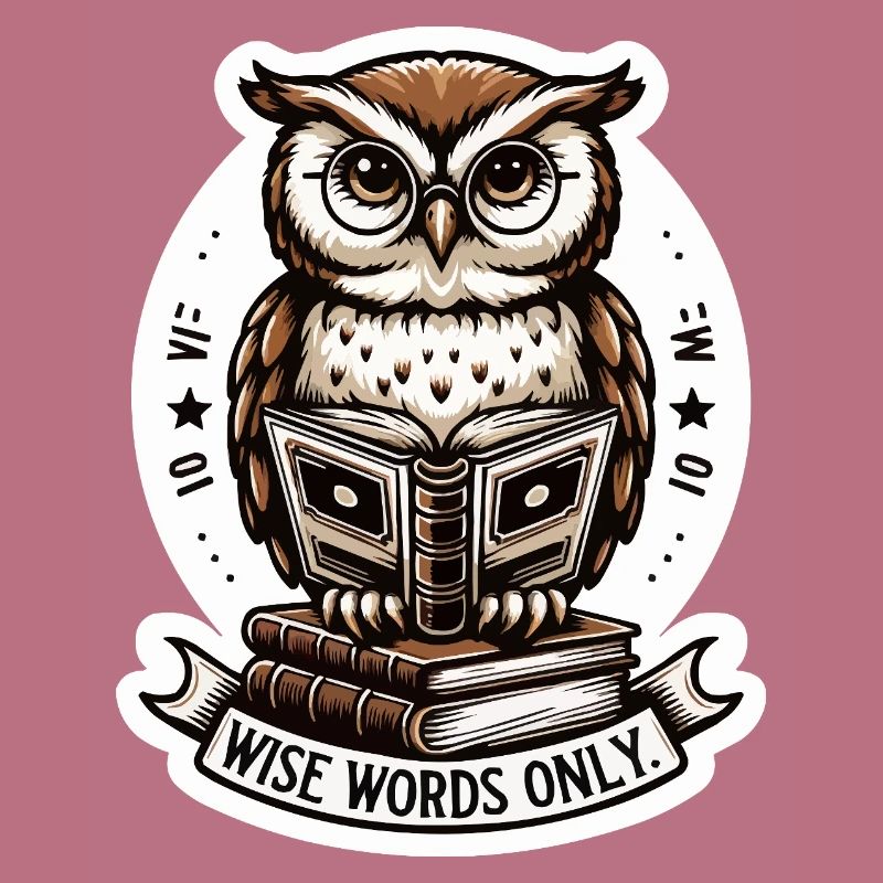 Weise Eule liest Buch