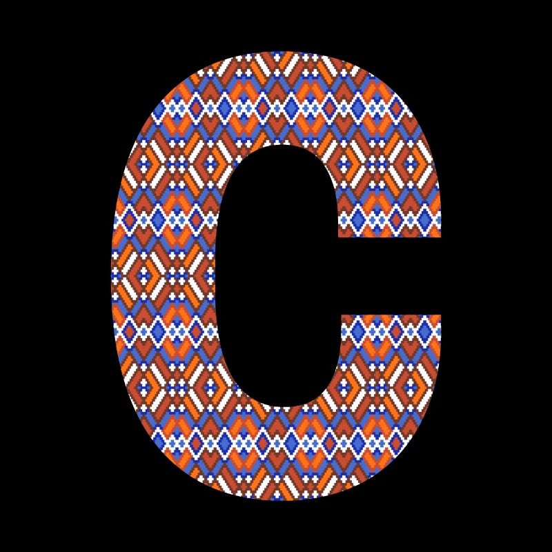 Monogram Letter C- geometric pattern