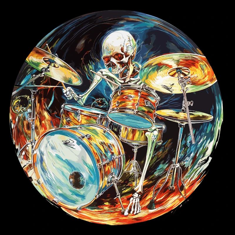 Drummer Drummer Skeleton Hard Rock Drum Sticks