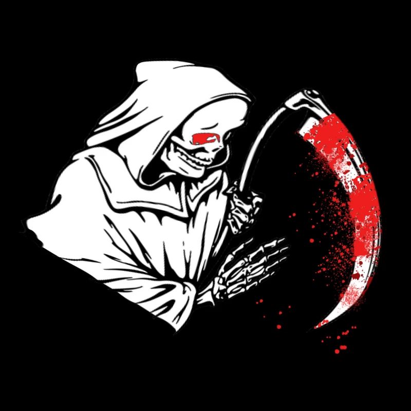 Dead with bloody scythe