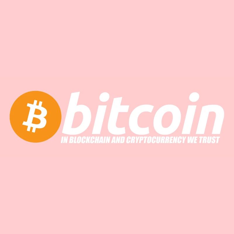 Bitcoin Logo mit Slogan Weiß