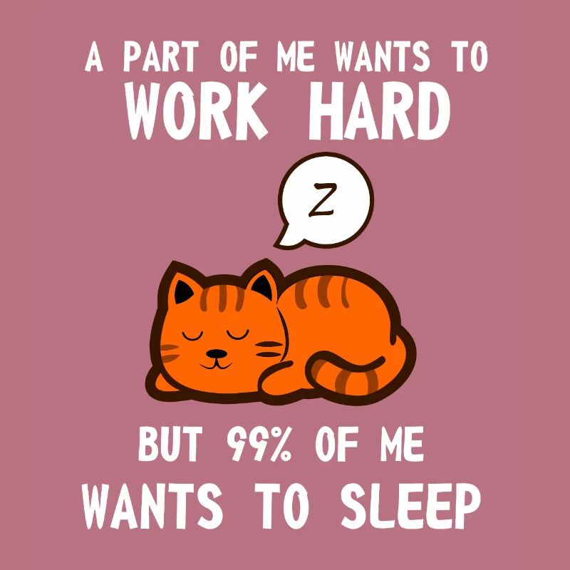 Doven kat Sover Træt Arbejde Motivation