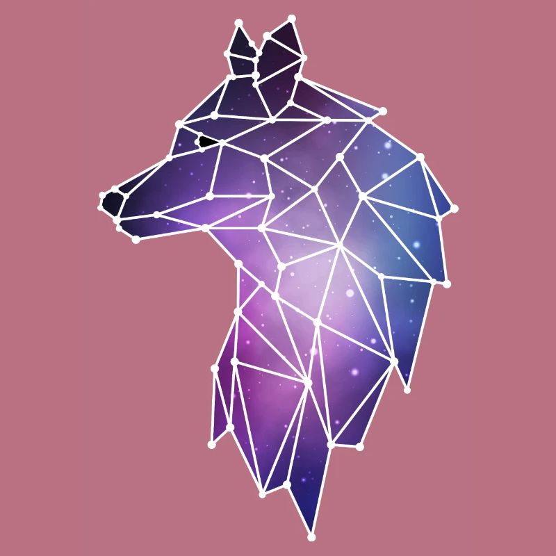 Geometric Wolf | Low Poly Galaxy Wolf Pack