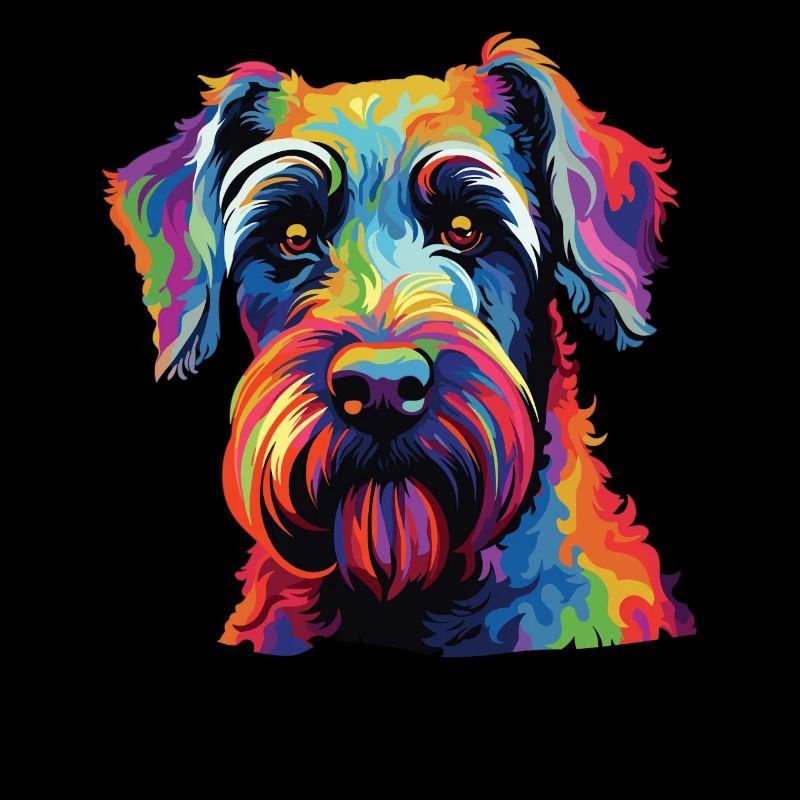 Aquarelle colorée Standard Schnauzer