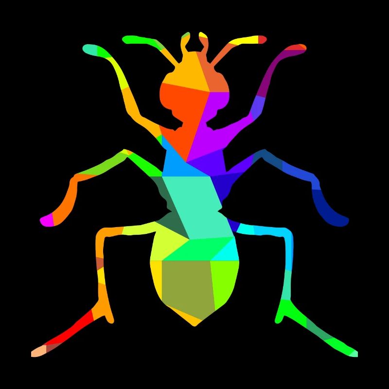 fourmi insecte arc-en-ciel animaux polygone