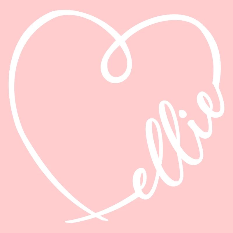 Coeur de calligraphie nom d’Ellie