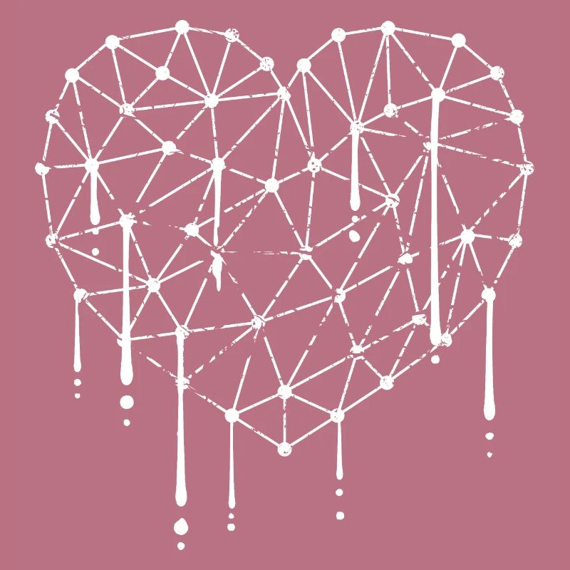 Cool Heart Love Graffiti Drop Grid Pattern