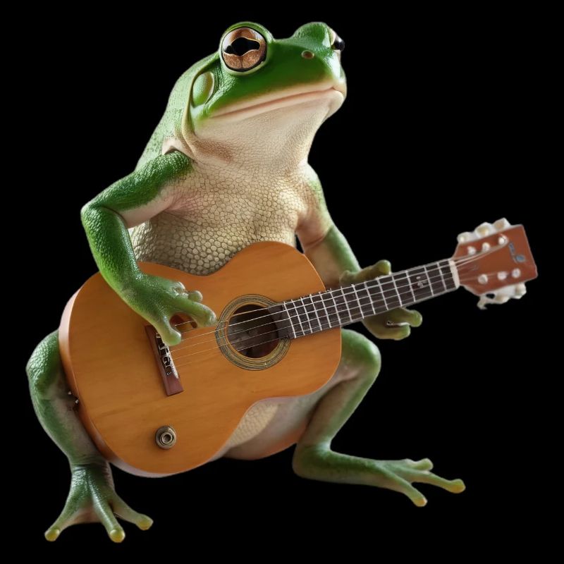 Frog Toad Muzyk Gitara
