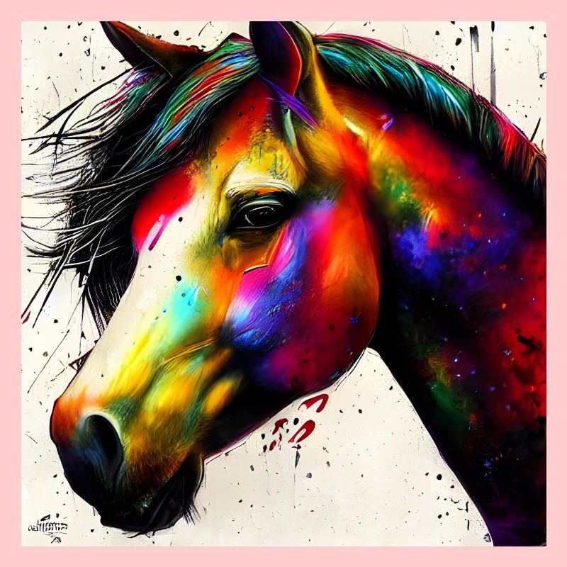 Portrait de cheval coloré
