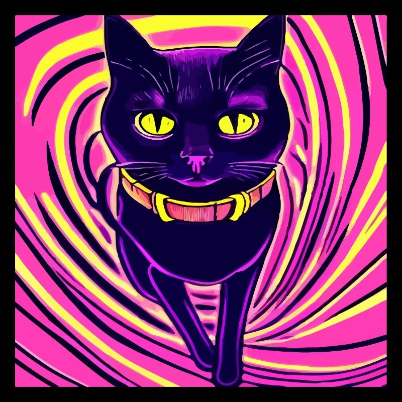 Illustration d’un portrait de chat psychédélique
