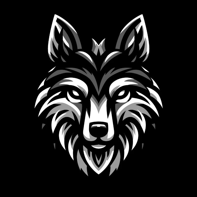 Conception de tête de loup gris