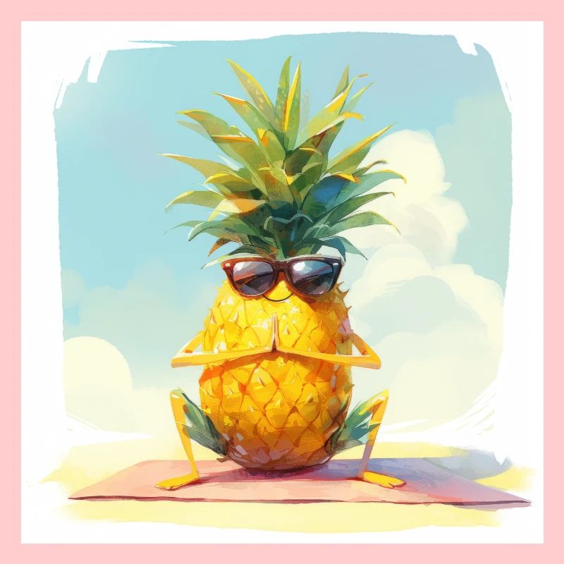 Ananas drôle faisant du yoga