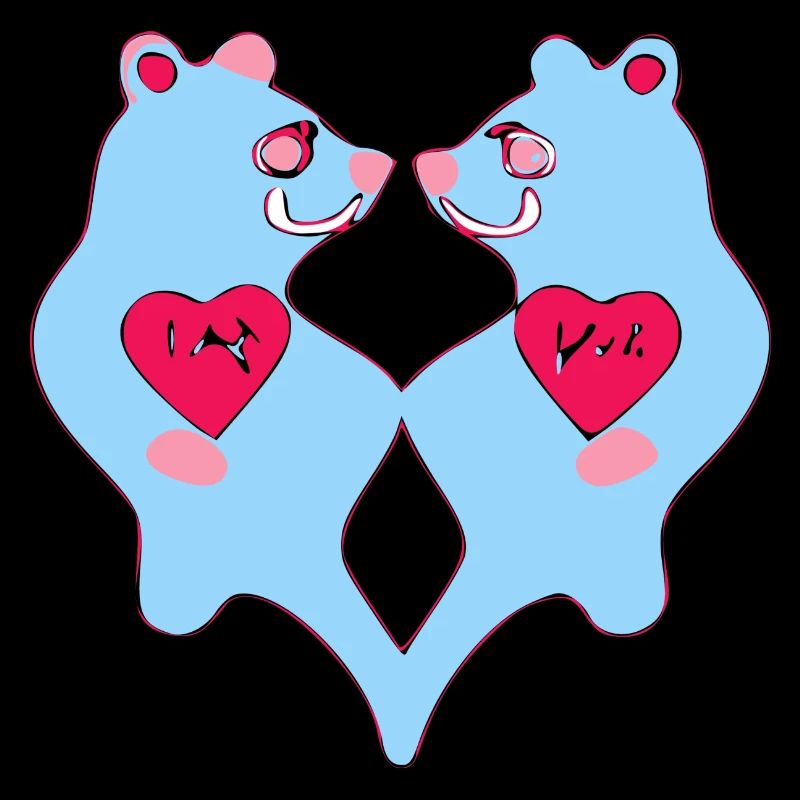 Blue bear pair