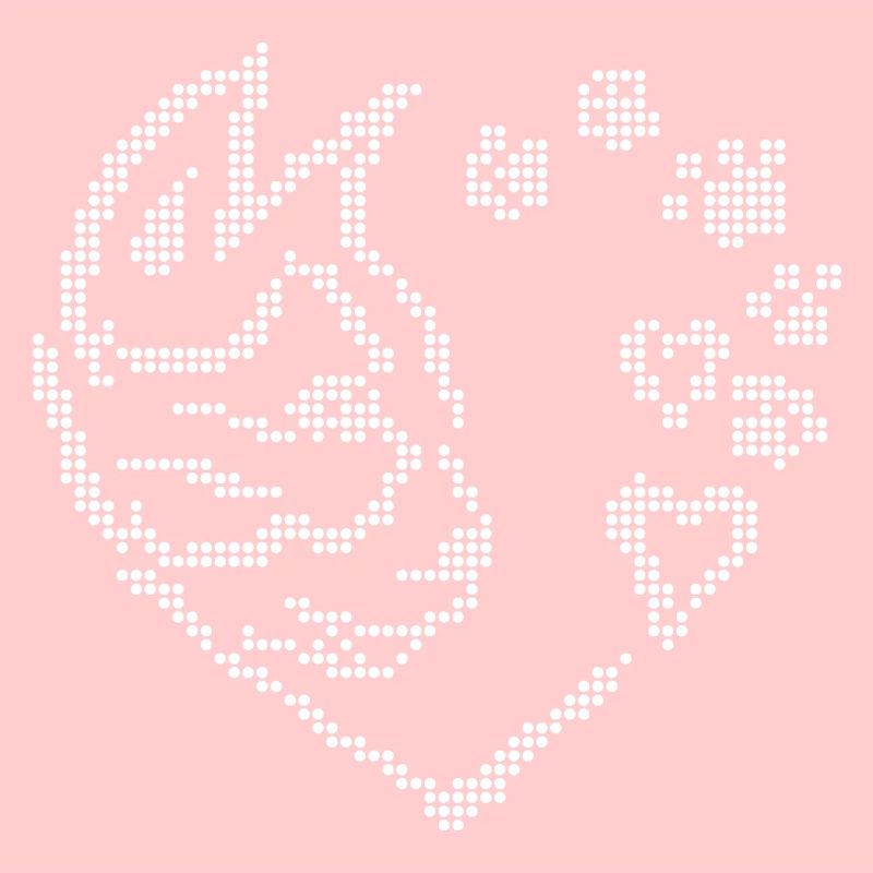 Chat petit cœur graphique