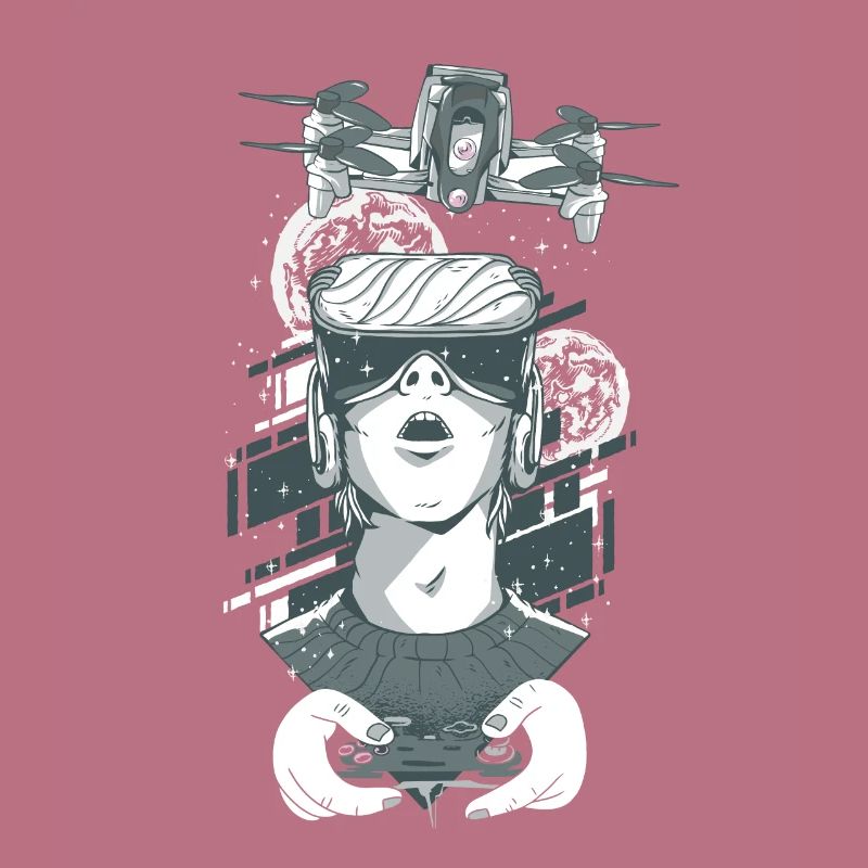 Drone operator, drone pilot with camera drone