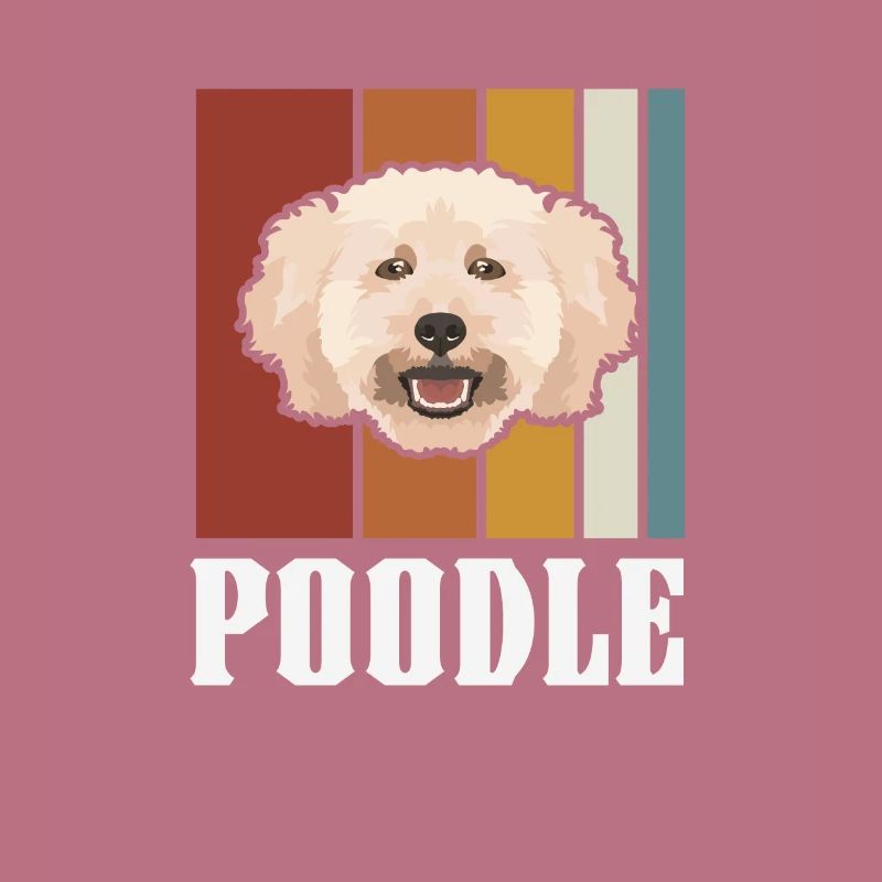 Smiling dwarf poodle retro