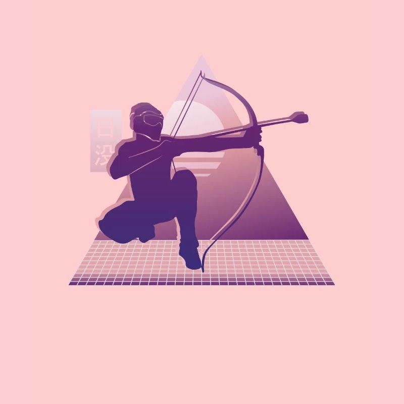 Balise fléchée Vaporwave