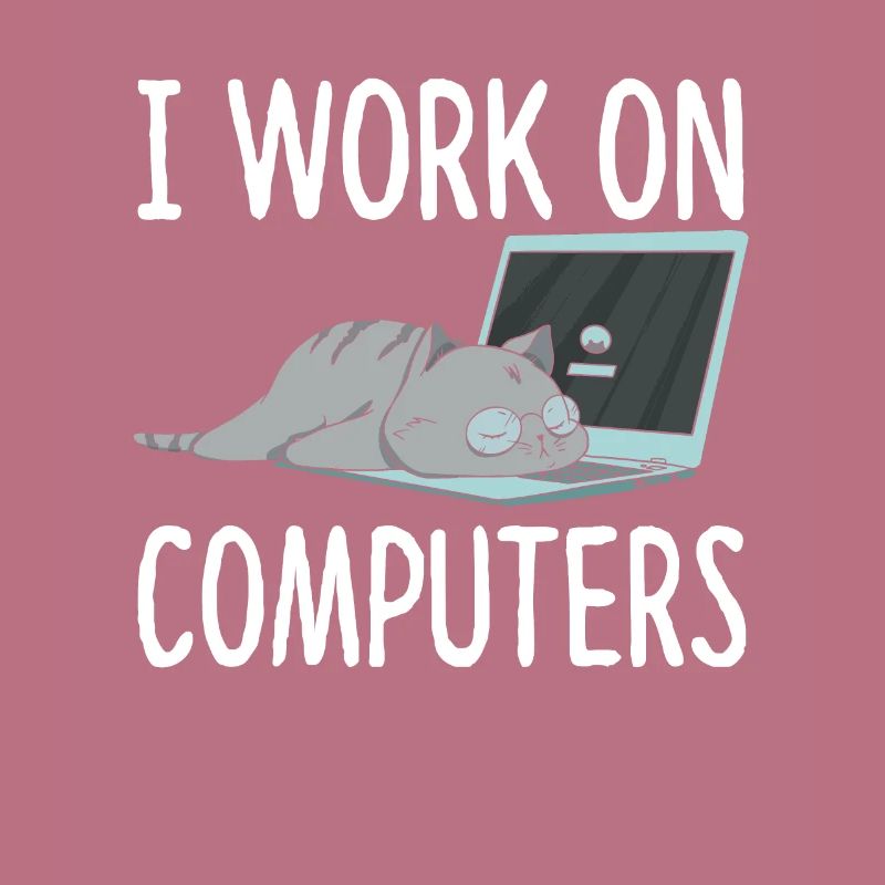 I Work On Computers Katze Informatik Kätzchen