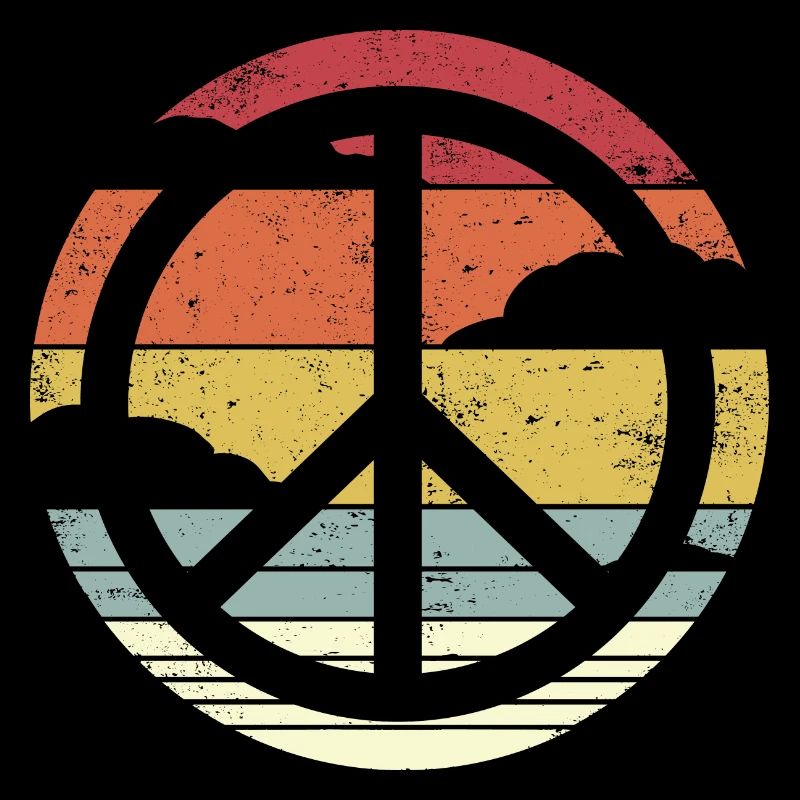 Retro Design Friedenszeichen Peace Zeichen