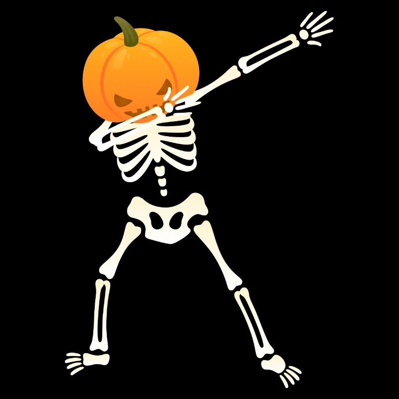 Dabbing Skeleton Pumpkin Dab Halloween Graphic