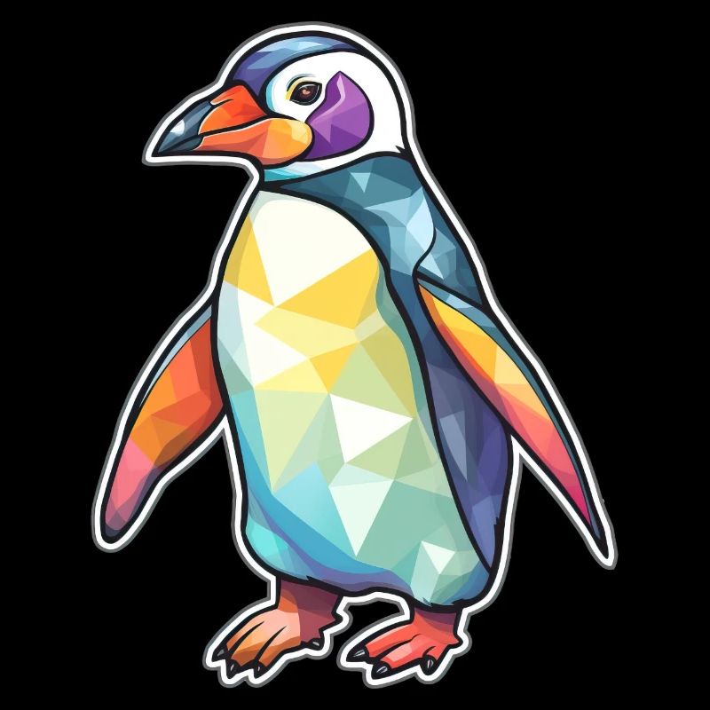Cooler bunter Pinguin Vogel Eis