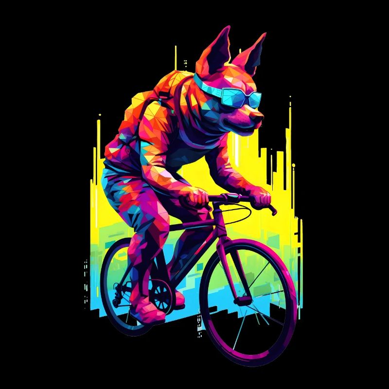 Chien à vélo / vélo de route, par NeonCat