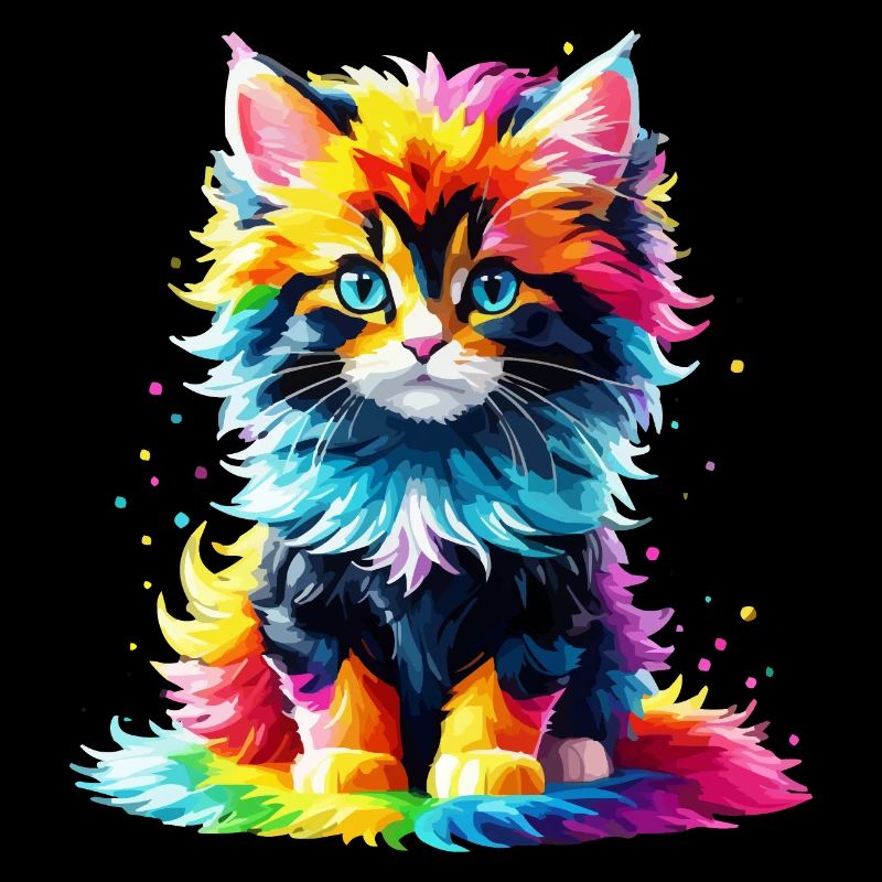 Katze Kitten Kater Regenbogen niedlich bunt süß