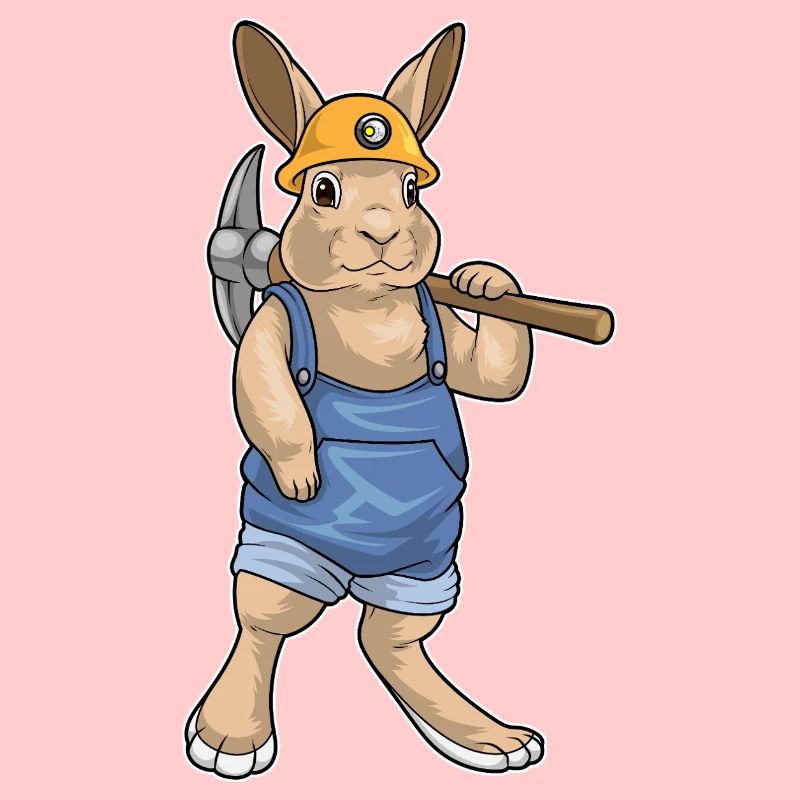 Mineur de lapin Pioche Exploitation minière