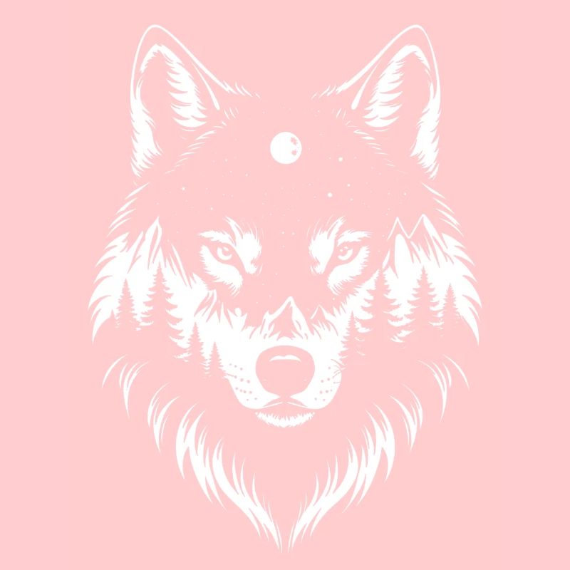Portrait de loup noir. Conception de loup