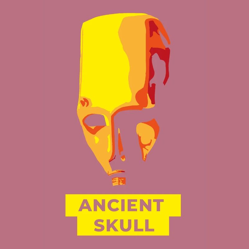 Colored Ancient Skull