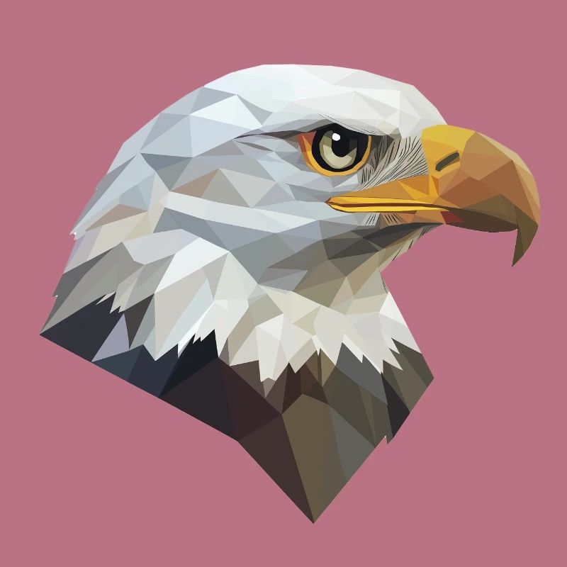 Conception de logo Eagle Head Low Poly Art