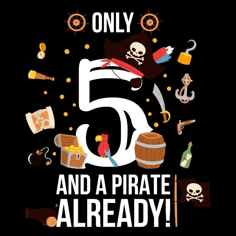5. Geburtstag Junge "Nur 5 und ein Pirat bereits"