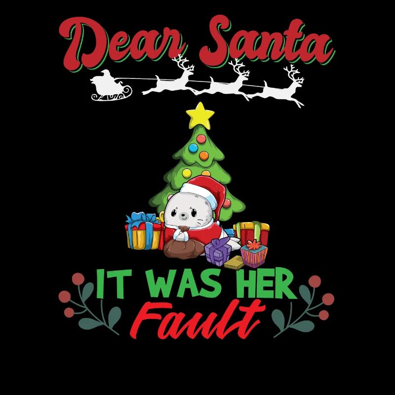 Dear Santa It Was Her Fault Siblings Matching Xmas