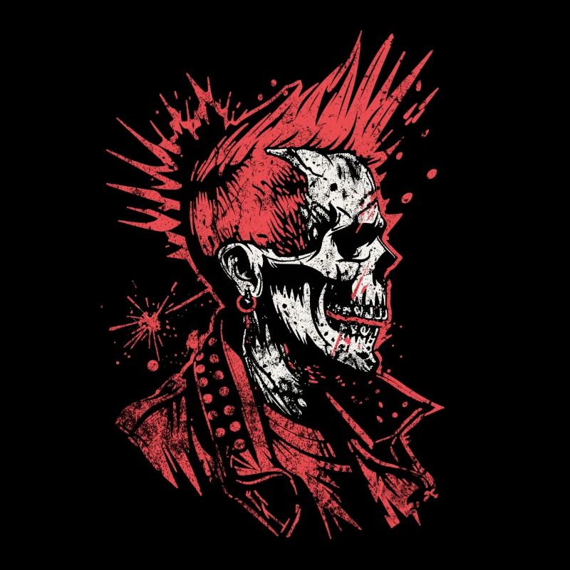 T-shirt Punk Rock Skull Explosion