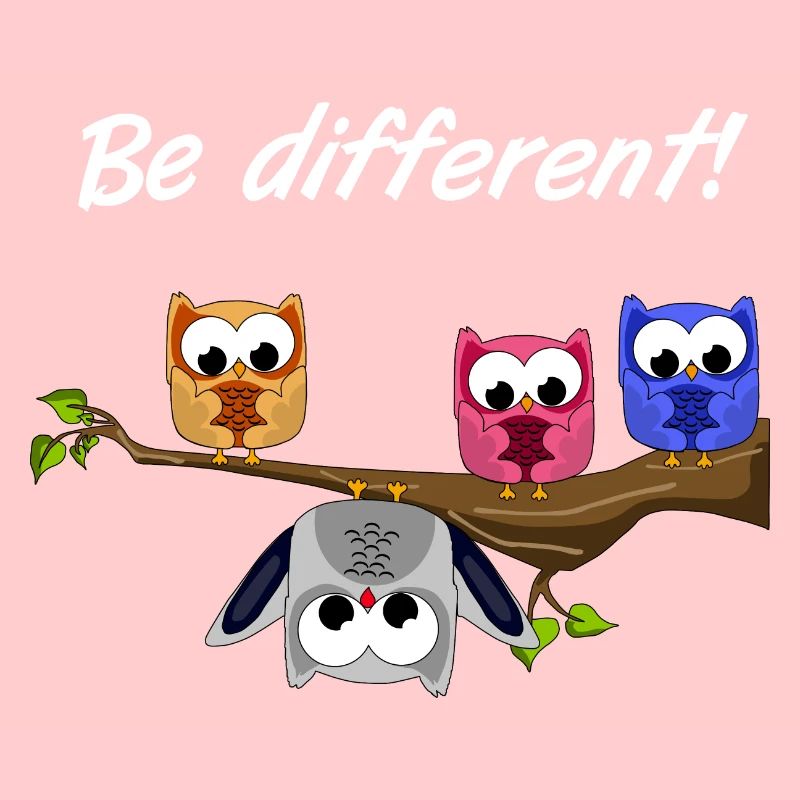 Être différent! - Sweet Fun Saying - Devise des hiboux