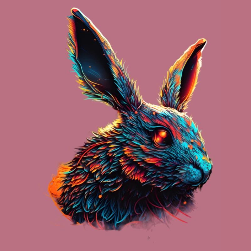 Hase Haustier Synthwave Geschenk