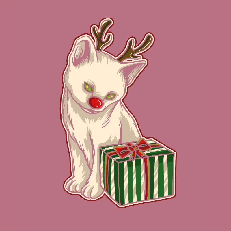 Moche pull de Noël Tshirt chat de Noël