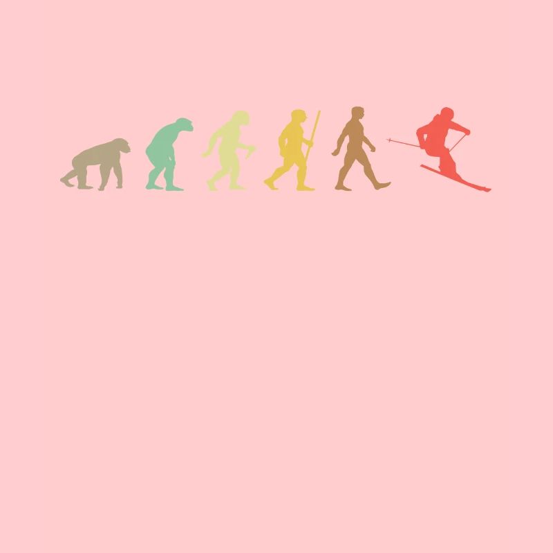 Skifahren Retro Skier Evolution Ski