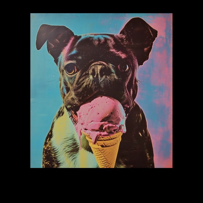 Eis Hund Sommer Eiskreme Eisdiele FUNNY Hunde