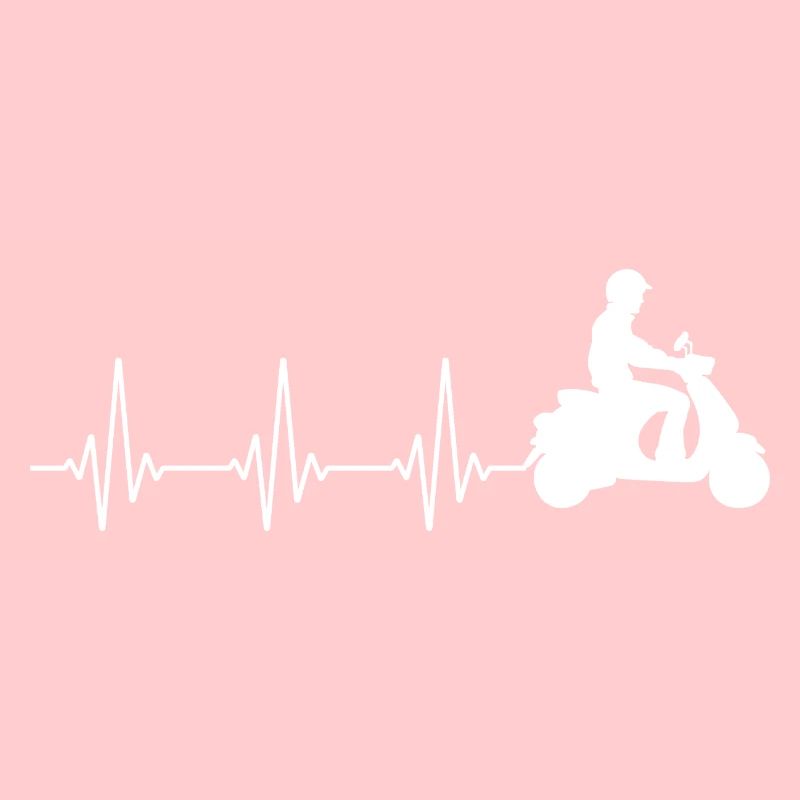 Roller Fahrer Roller Motorrad Herzschlag