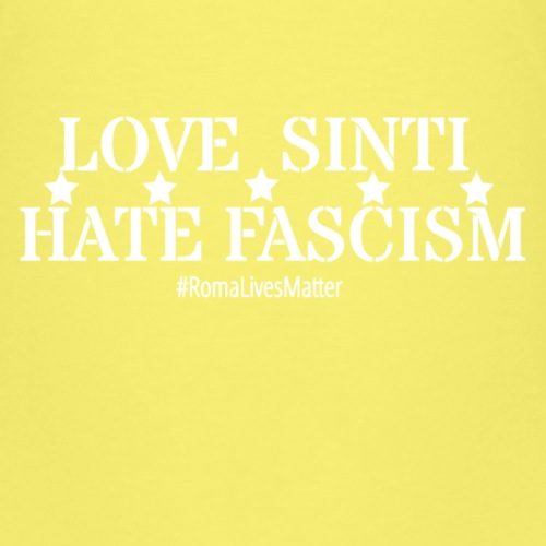 Liebe Sinti Hassfaschismus - Weiße Buchstaben - Kinder Premium T-Shirt