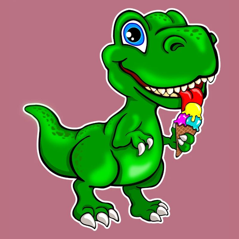 Dino mit Eis -Dinosaurier mit Eis