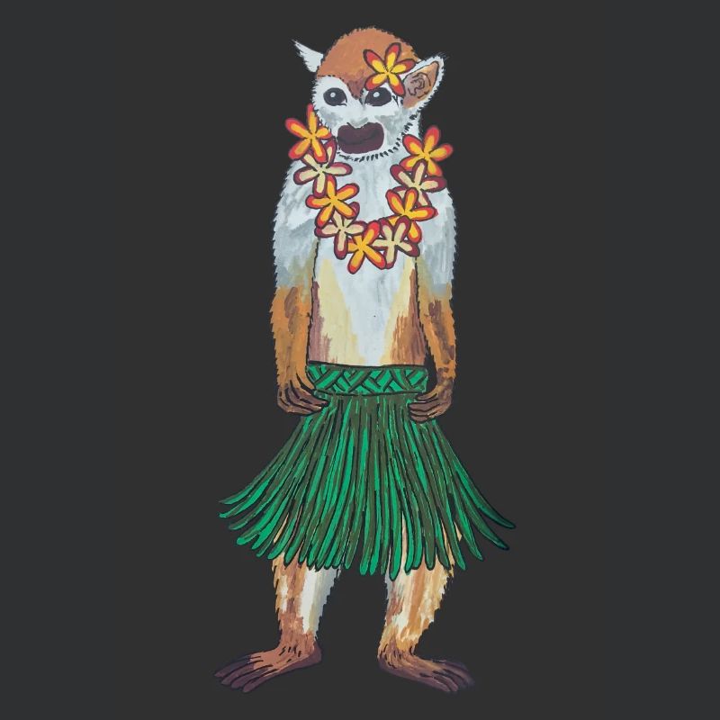 Écureuil Singe Singe Hawaii Hula Monkey Hula Hoola