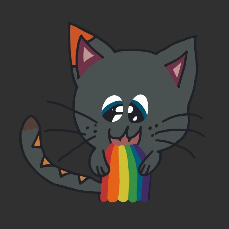 Chat et arc-en-ciel